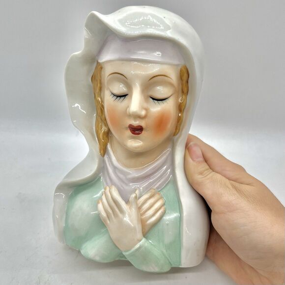 Nippon Yoko Boeki Madonna Virgin Mary Head Busy Porcelain Figurine - Picture 5 of 8